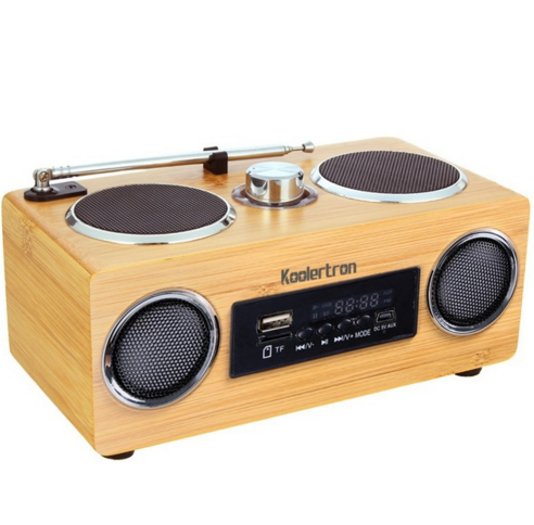 Portable Bamboo Wood Boombox Sound Card Speaker